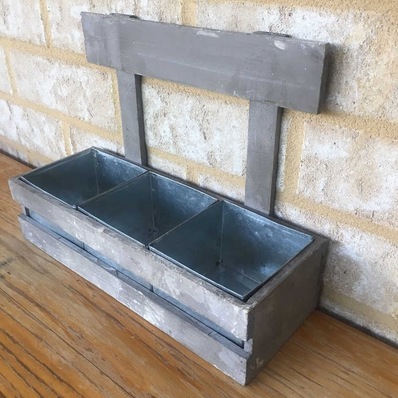 Rustic Wooden Planter including 3 Sections - Kidscollections