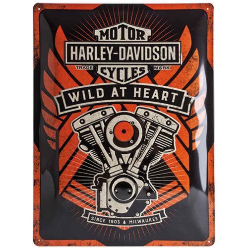 Harley Davidson Wild at Heart Embossed Sign