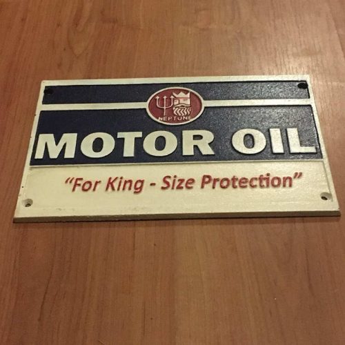 Neptune Motor Oil Cast Iron Sign