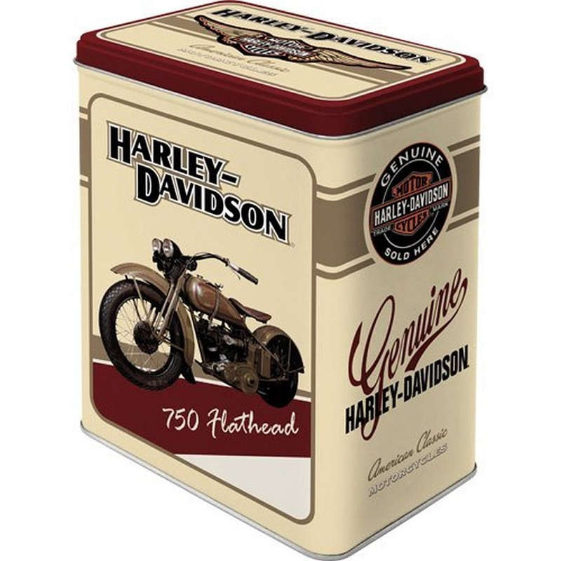 Harley Davidson Flathead Embossed Large Tin