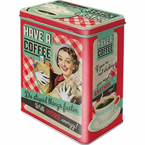 Have a Coffee Embossed Large Tin
