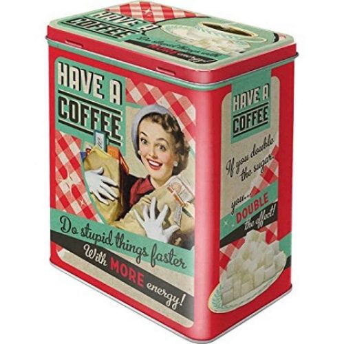 Have a Coffee Embossed Large Tin