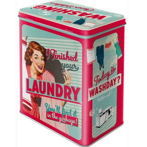 Laundry Embossed Large Tin