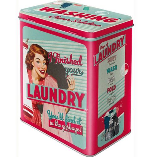 Laundry Embossed Large Tin