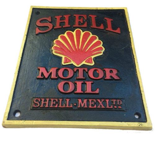 Shell Motor Oil Cast Iron Sign