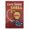 Cars Love Shell Sign 30x20cm