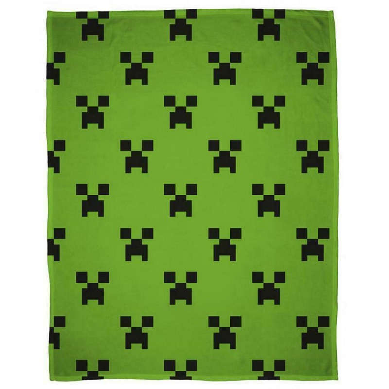 100cm x 150cm Blue Creeper Design Super Soft Blanket Minecraft Official Creeps Fleece Throw Perfect for Any Bedroom