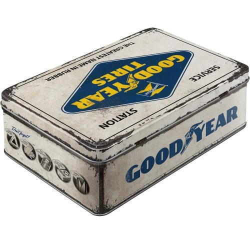 Goodyear Logo White Embossed Tin