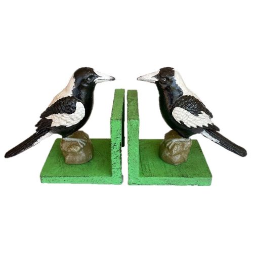 Cast Iron Magpie Bookends