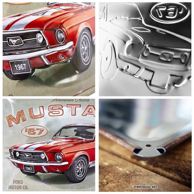 Ford Mustang Red 1967 GT Sign