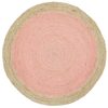 Hampton Pink Centre Jute Round Rug