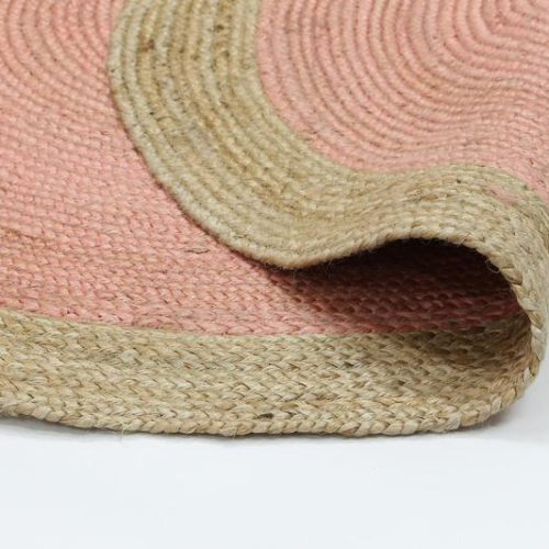 Hampton Pink Centre Jute Round Rug