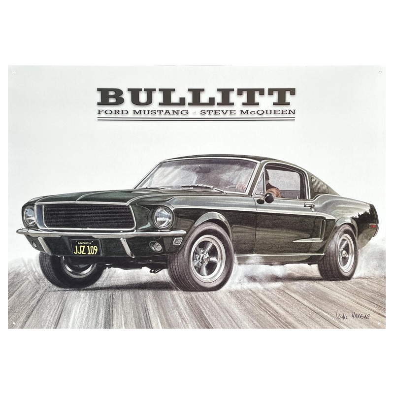 Ford Mustang Bullitt Steve McQueen Sign