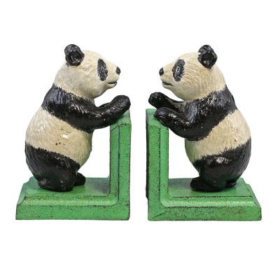 Cast Iron Panda Bookends