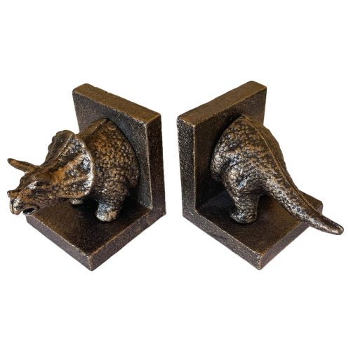 Cast Iron Triceratops Dinosaur Bookends