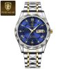 POEDAGAR Mens Luxury Quartz Waterproof Watch Blue Face