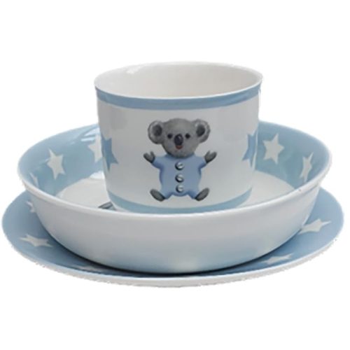 Koala Blue Babys First Ceramic Breakfast Set