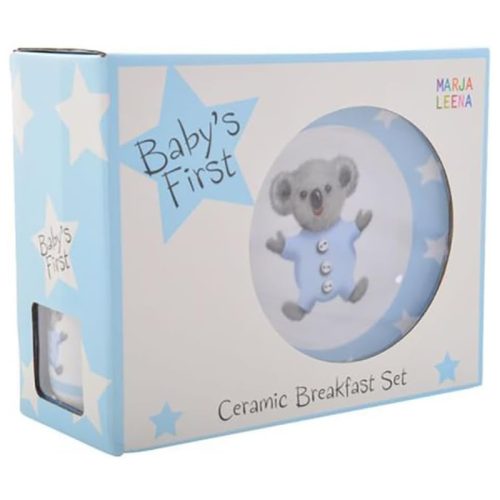 Koala Blue Babys First Ceramic Breakfast Set