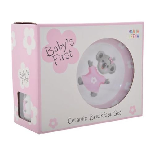 Koala Pink Babys First Ceramic Breakfast Set