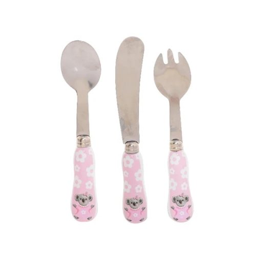 Babys First Cutlery Set Pink