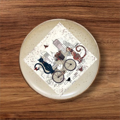 Cat Couple Bicycle Napkins