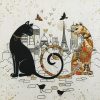 Cat Couple in Paris Napkins