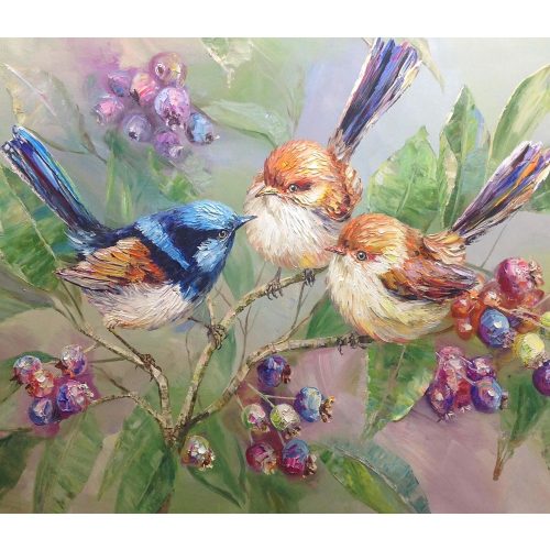 Blue Wren Fleece Blanket