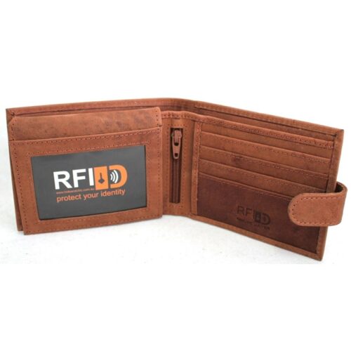 RFID Leather Wallet Brown