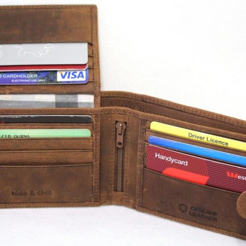 RFID Leather Wallet Brown