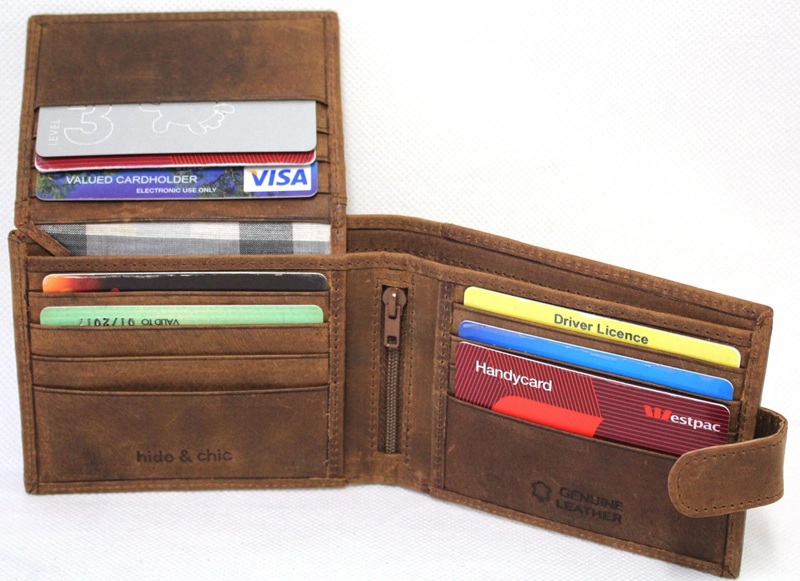 RFID Leather Wallet Brown