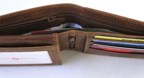 RFID Leather Wallet Brown