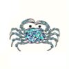 Blue Crystal Crab Brooch