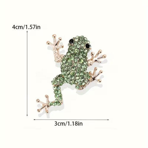 Green Frog Brooch Pin