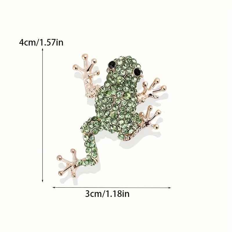 Green Frog Brooch Pin