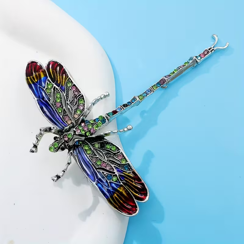 Enamel Dragonfly Brooch Pin