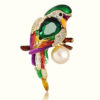 Green Parrot Brooch Pin