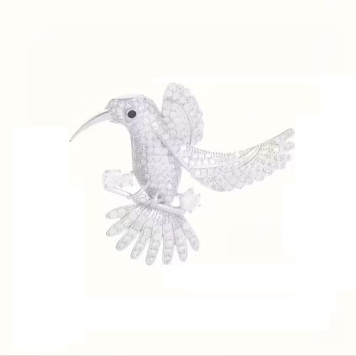 Elegant Rhinestone Hummingbird Brooch Pin