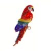 Red Parrot Brooch Pin
