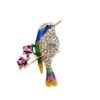 Rhinestone Enamel Magpie Bird Brooch