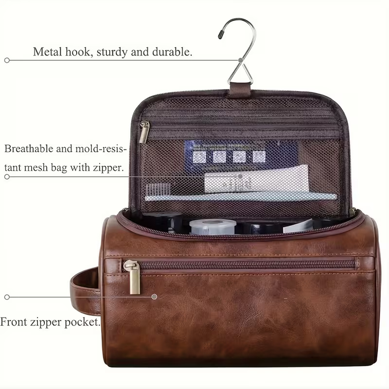 Men's Leather Toiletry Bag