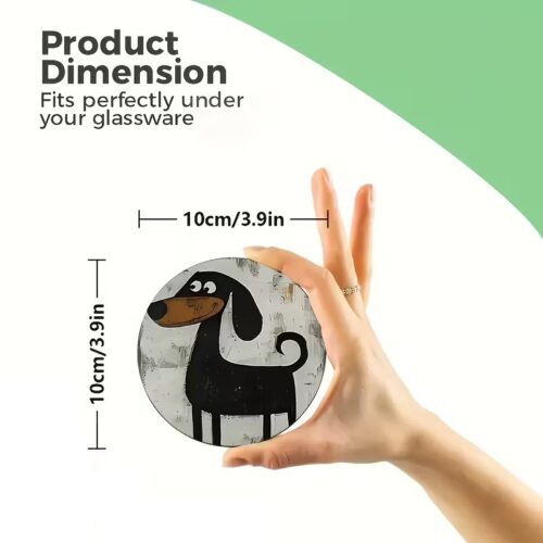 Wooden Dog Coaster Set