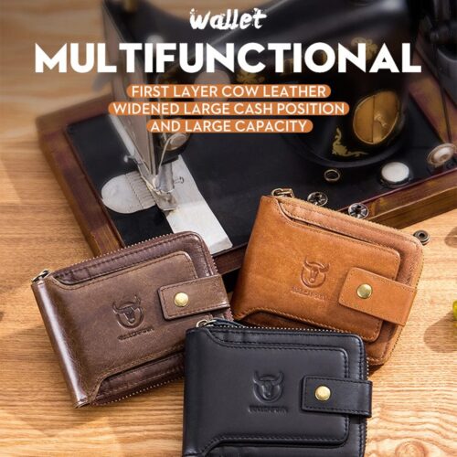 BULLCAPTAIN Mens Leather Wallet