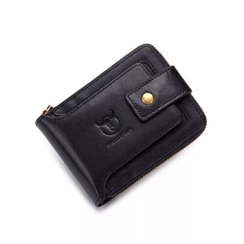 BULLCAPTAIN Mens Leather Wallet Black