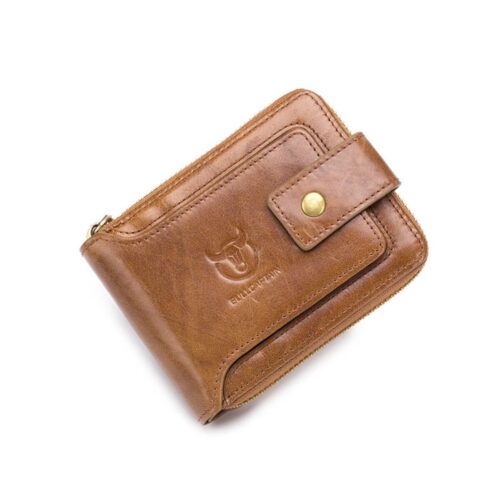 BULLCAPTAIN Mens Leather Wallet Brown