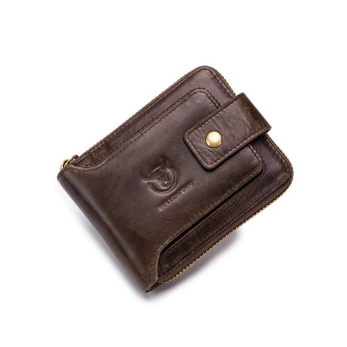 BULLCAPTAIN Mens Leather Wallet Coffee