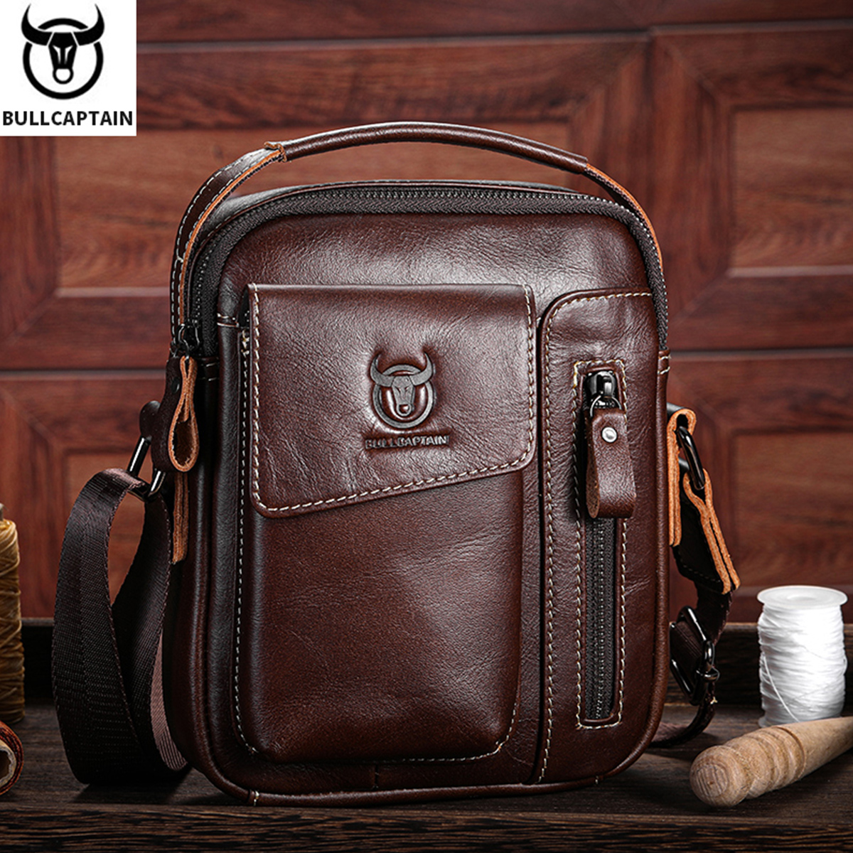BULLCAPTAIN Leather Shoulder Bag