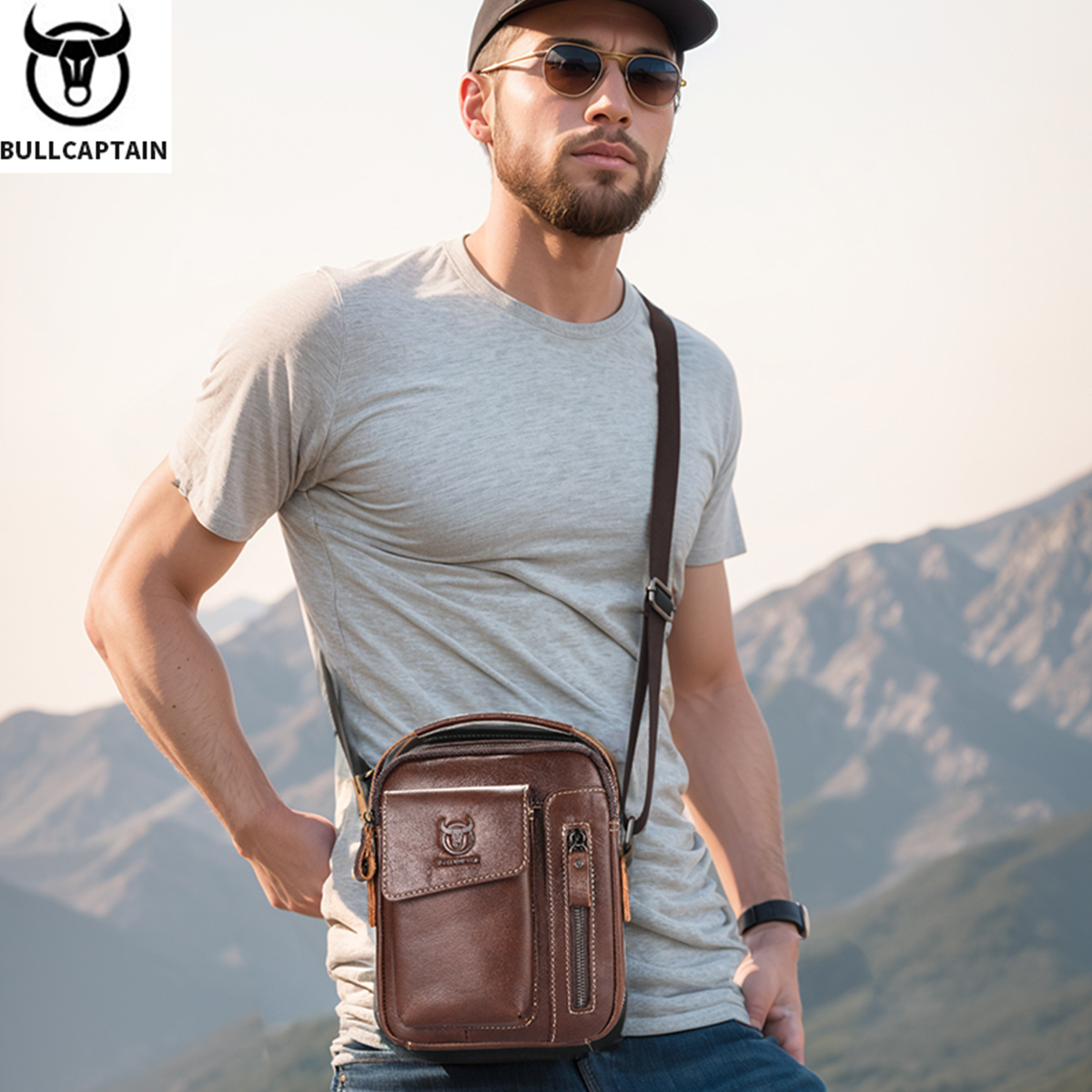 BULLCAPTAIN Leather Shoulder Bag