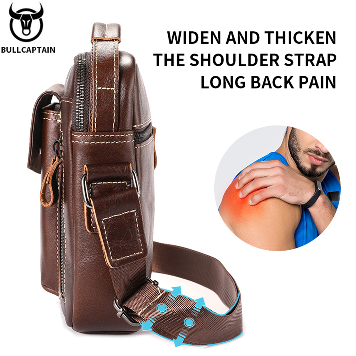 BULLCAPTAIN Leather Shoulder Bag