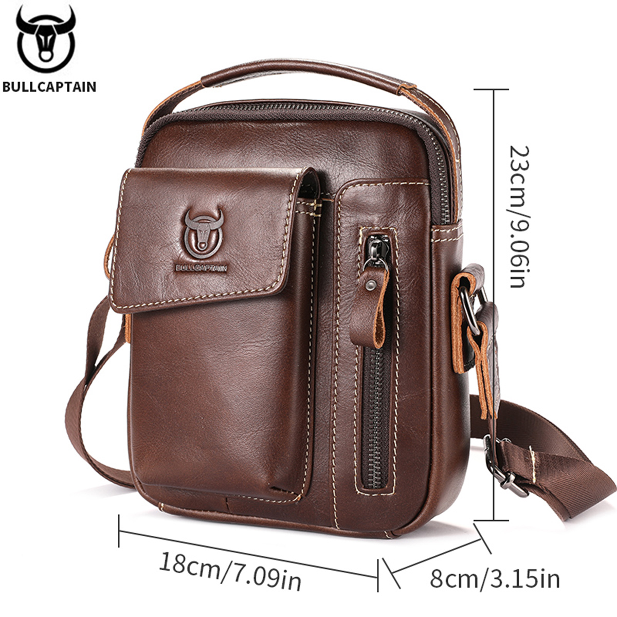 BULLCAPTAIN Leather Shoulder Bag