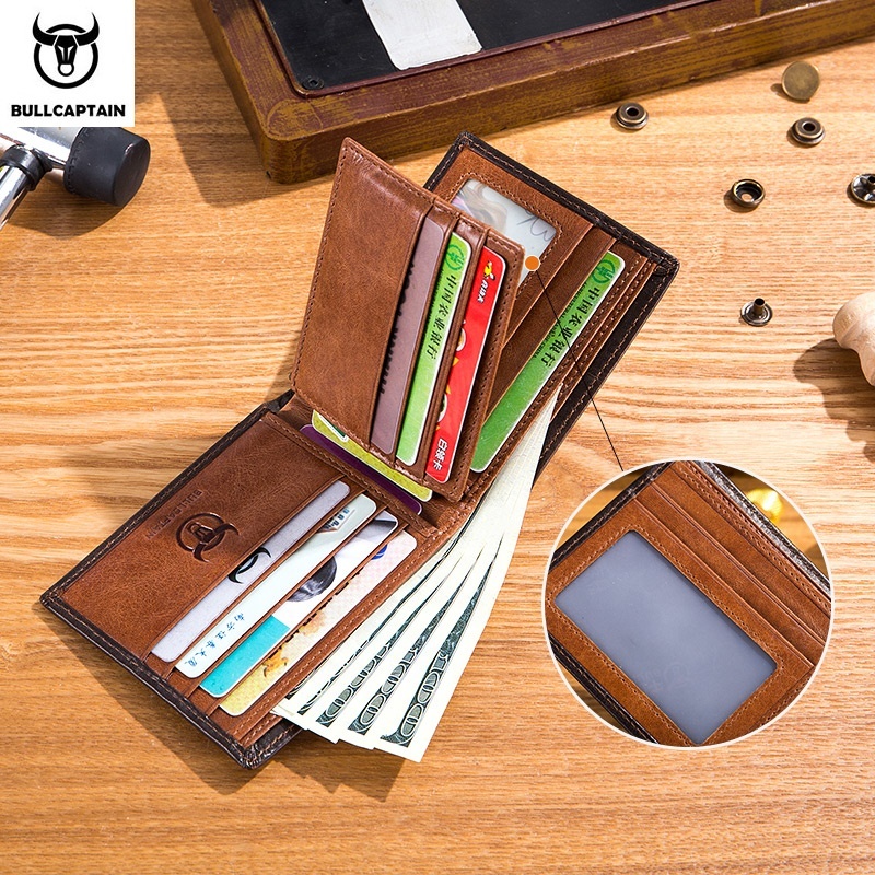 BULLCAPTAIN Genuine Leather Wallet